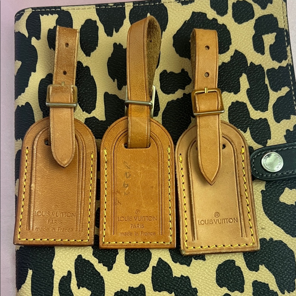 Louis Vuitton Tan Leather Luggage Tags